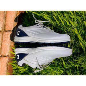 FootJoy ARC SL Golf Shoes White Navy Size 7.5M Waterproof Spikeless Comfort Fit